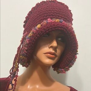 Handcrafted Burgundy Crochet Hat
